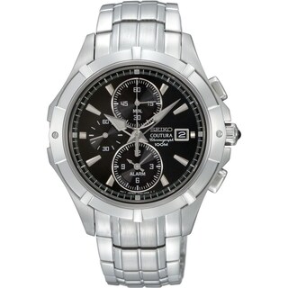 SEIKO Men's Coutura Black Dial Stainless Chrono Watch
