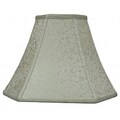 Tan Silk Embroidered Look Fabric Square Cut Bell Shade