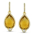 Miadora 14k Gold Citrine and 1 1/10ct Diamond Earrings (G-H, SI1-SI2)
