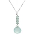Ashanti Sterling Silver Aquamarine and Chalcedony Necklace (Sri Lanka)