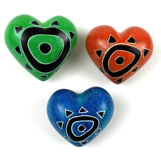 Handcrafted Soapstone Hearts Set of Three (Kenya)