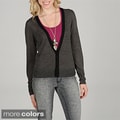 Hanna & Gracie Women's Black-trim Button Cardigan