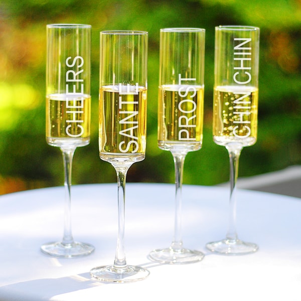Cheers! Contemporary Champagne Flutes (Set of 4) 14961503 Overstock