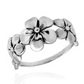 Hawaiian Style Triple Flower .925 Silver Ring (Thailand)