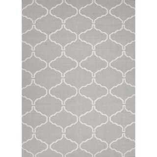 Handmade Flat Weave Moroccan Blue Wool Rug (8' x 10')