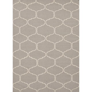 Handmade Flat Weave Gray Wool Runner (2'6 x 8')