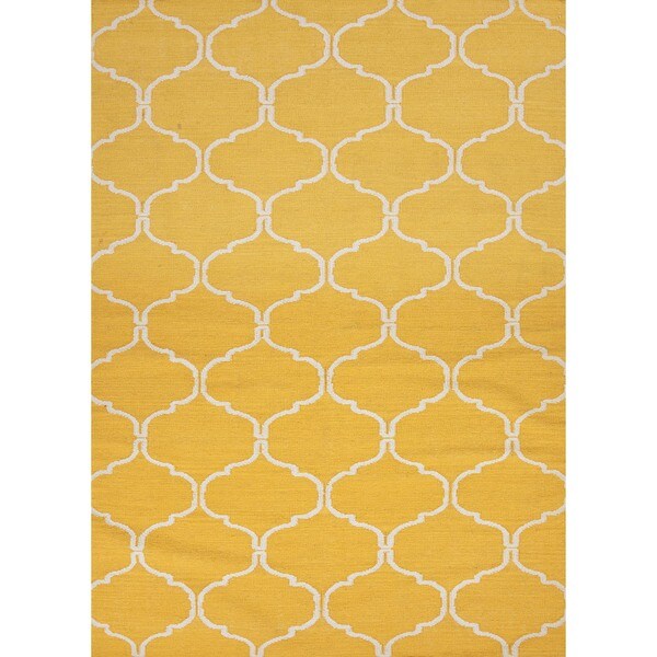 Handmade Flat Weave Yellow Wool Runner (2'6 x 8') 14961785