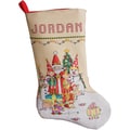 Santa & Gang Stocking Counted Cross Stitch Kit-18" Long 28 Count