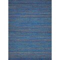 Handmade Flat Weave Solid Blue Polyester/ Viscose Rug (8' x 11')