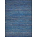 Handmade Flat Weave Solid Blue Rug (2' x 3')
