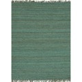 Handmade Flat Weave Solid Blue Hemp/ Jute Rug (2' x 3')