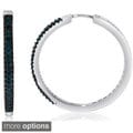 Sterling Silver 1/2ct TDW Black or Blue Diamond Earrings