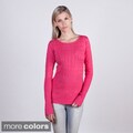 Colour Works Women's Broken Cable Rib Detail Pullover