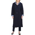 La Cera Women's Allover Puckered Reversible Long Coat
