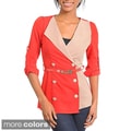 Stanzino Women's Two-tone Double Breasted Belted Jacket