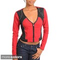 Stanzino Women's V-neck Zipper Detailed Cropped Jacket