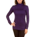 Stanzino Women's Purple Turtleneck Long Sleeve Top
