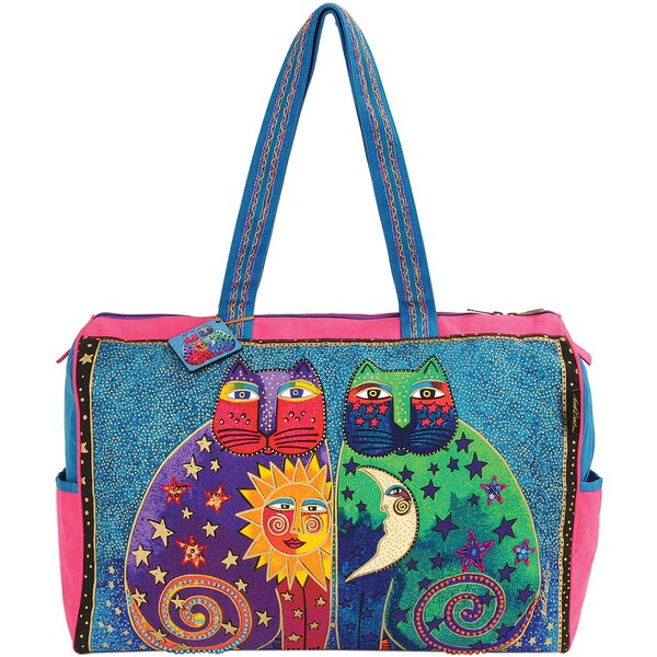 Travel Bag W/Zipper Top 21"X8"X15"-Celestial Felines