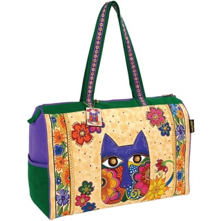 Travel Bag W/Zipper Top 21"X8"X15"-Blossoming Feline