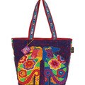 Shoulder Tote Zipper Top -Flowering Canines