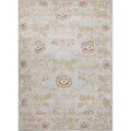 Transitional Arts and Crafts Blue Wool Tufted Rug (5' x 8')