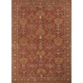 Traditional Floral Red/ Orange Wool Tufted Rug (9'6 x 13'6)