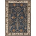 Hand-tufted Transitional Arts and Crafts Blue Wool Rug (5' x 8')