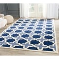 Handmade Cambridge Moroccan Light Blue Wool Rug