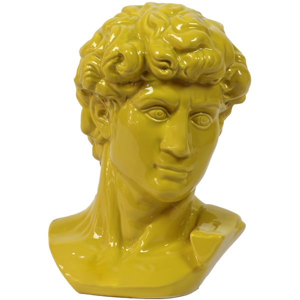 Urban Trends Collection 12-inch Yellow Ceramic Man Bust
