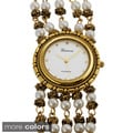 Geneva Platinum Faux Pearl Watch