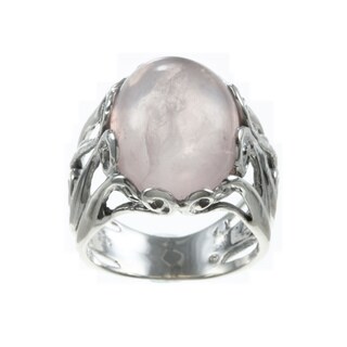 Beverly Hills Charm Silver Rose Quartz Ring