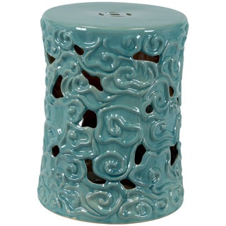 Sale Urban Trends Collection Ceramic Garden Stool Turquoise