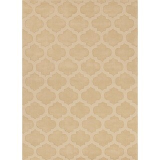 Hand-woven Solid Gold/ Yellow Wool Rug (8' x 11')