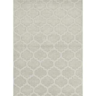 Hand-woven Solid Blue Wool Rug (8' x 11')