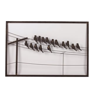 Urban Trends Collection 24-inch Metal Frame Bird Wall Hanging