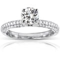 14k Gold Moissanite and 1/4ct TDW Diamond Engagement Ring (G-H, I1-I2)