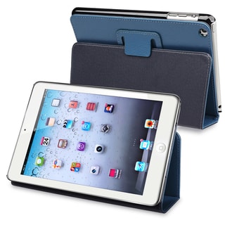 BasAcc Navy Blue Leather Case with Stand for Apple� iPad Mini