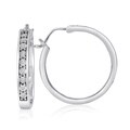 Sterling Silver 1/10ct TDW Diamond Hoop Earrings
