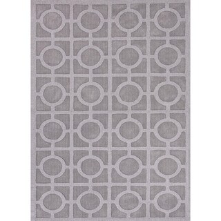 Solid Blue Wool Woven Rug (8' x 11')