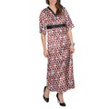 La Cera Women's Floral Print Satin Lounger