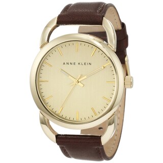 Anne Klein Women's Stainless Steel Leather Strap Watch