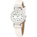 Anne Klein Women's Steel White Leather Strap Watch