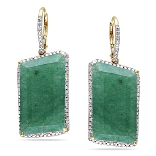  Miadora 14k Gold Chalcedony and 1/4ct TDW Diamond Earrings (G-H, SI1-SI2)