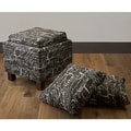 Font Noir Ottoman with Accent Pillows