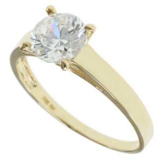 Michael Valitutti Signity 10k Yellow Gold Cubic Zircona Ring
