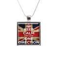 Keep Calm and Love One Direction Glass Pendant and Necklace