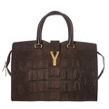 Yves Saint Laurent Women's 'Cabas ChYc ' Brown Textured Leather Tote