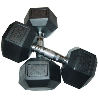 Valor Fitness RH-35 35lb Rubber Hex Dumbbell (Pair)-Image