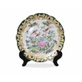 Green Medallion Scallop Plate with Stand