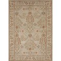 Transitional Arts and Crafts Green Wool Tufted Rug (2' x 3')